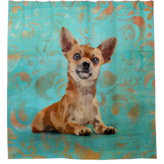 Cute Chihuahua on Paisley Pattern (Front)