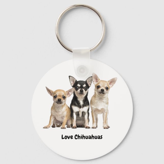 Cute Chihuahua Puppies  Keychain (Front)