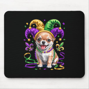 Cute Chihuahua Puppy Mardi Gras Dog Lovers Fun Car Mouse Pad