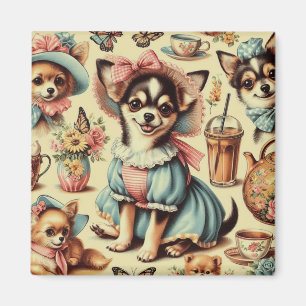 Cute Chihuahua Puppy Painting Magnet