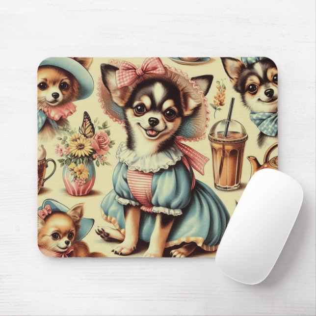 Cute Chihuahua Puppy Painting Mouse Pad (With Mouse)