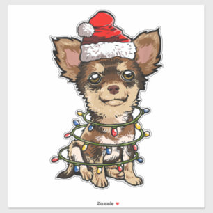 Cute Chihuahua Santa Christmas Tree Lights Xmas Do
