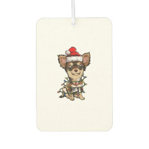 Cute Chihuahua Santa Christmas Tree Lights Xmas Do Air Freshener