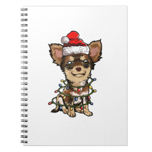 Cute Chihuahua Santa Christmas Tree Lights Xmas Do Notebook