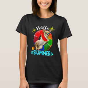Cute Chihuahua Swimming Pool Eating Watermelon Hel T-Shirt