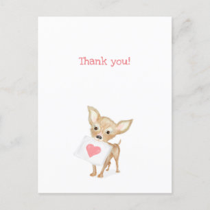 Cute chihuahua thank you postcard