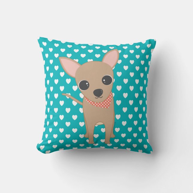 Cute Chihuahua Throw Pillow (Front)