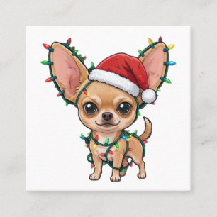 Cute Chihuahua Wearing a Cozy Christmas Sweater Square Business Card