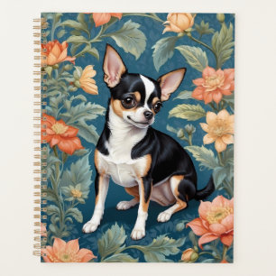 Cute Chihuahua William Morris Inspired Floral Planner