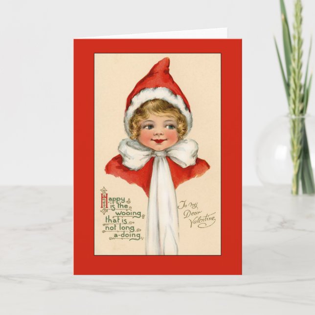 Cute Child Victorian Valentine Card (Front)