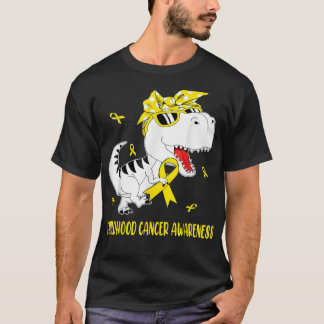 Cute Childhood Cancer Awareness Dinosaur Boys Kids T-Shirt