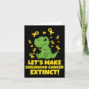 Cute Childhood Cancer Awareness Dinosaur  Card