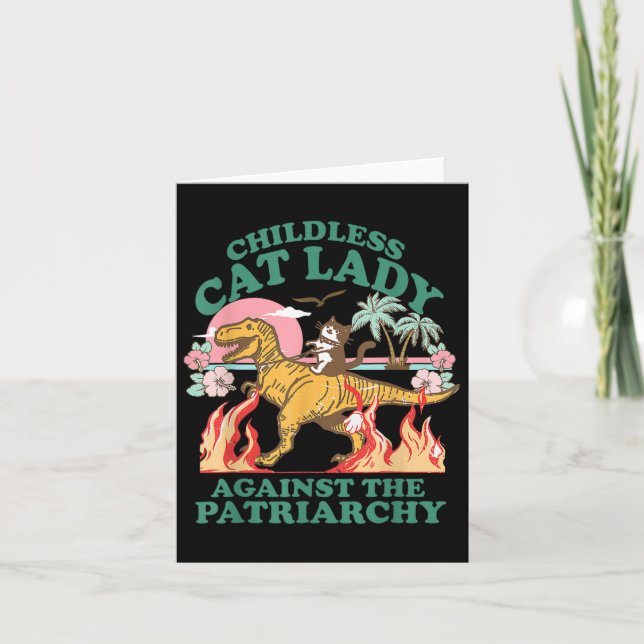 Cute Childless Cat Lady Shirts Retro Against The P Card (Front)