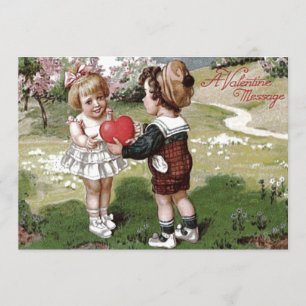 Cute Children Couple Heart Wedding Invitation