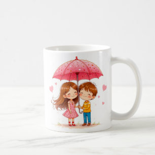 Cute Children Sharing an Umbrella Coffee Mug