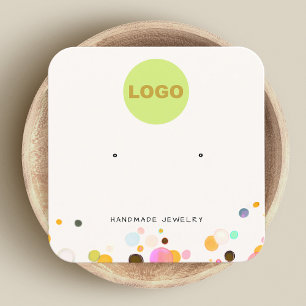 Cute Children's Confetti  Stud Earring Square  Business Card