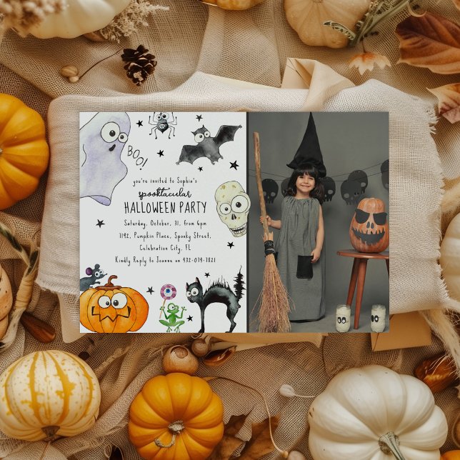 Cute Children's Fun Photo Halloween Invitation (Creator Uploaded)
