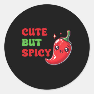 Cute Chili Funny Cute But Spicy By  Classic Round Sticker