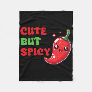 Cute Chili Funny Cute But Spicy By Fleece Blanket