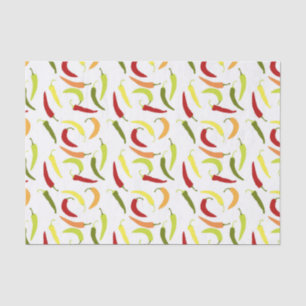 Cute Chili peppers tiled pattern Mexican Tissue Paper