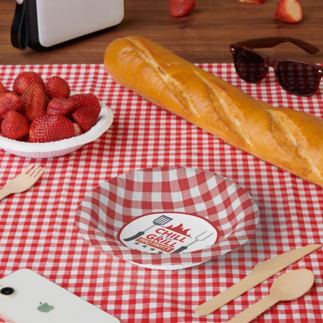 Cute chill grill BBQ party Paper Plate (Picnic)