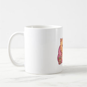 Cute Chill Tabby Cat With Laptop And Bubble Tea Coffee Mug
