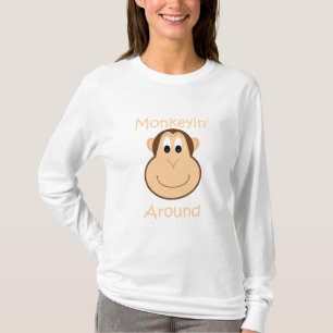 Cute chimp women's long sleeve short T-Shirt