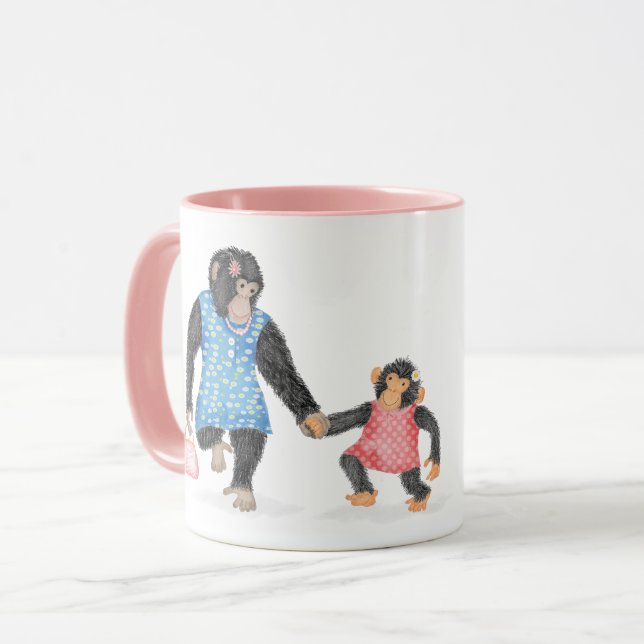 Cute chimpanzé tasse pour une tante géniale (Devant gauche)