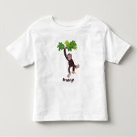 Cute chimpanzee in jungle hanging cartoon