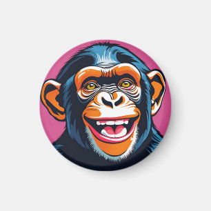 Cute Chimpanzee Laughs Magnet