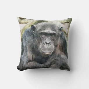 CUTE CHIMPANZEES THROW PILLOW