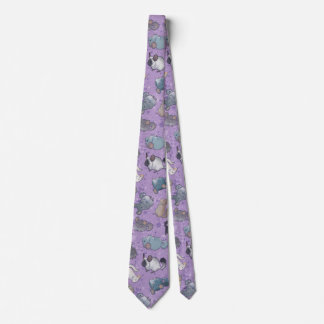 Cute Chinchilla Scatter Cute Animals On Purple Tie