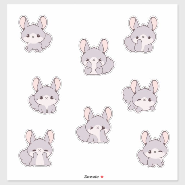 Cute Chinchilla Sticker Sheet (Sheet)