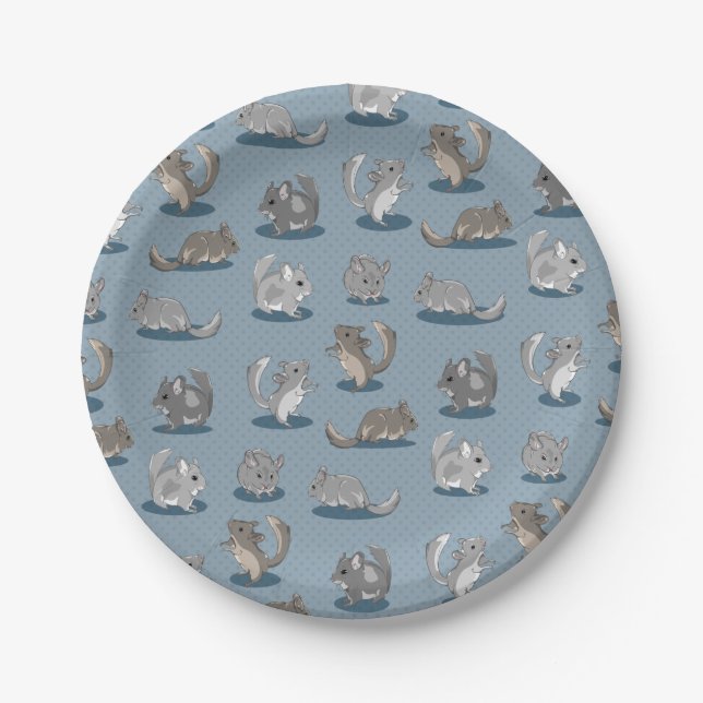 Cute chinchillas paper plate (Front)
