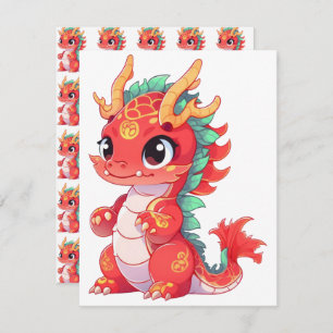 Cute Chinese Dragon Card