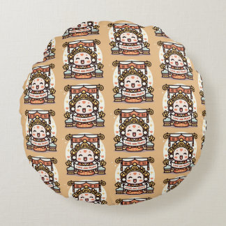 CUTE CHINESE GOD OF WEALTH ROUND PILLOW