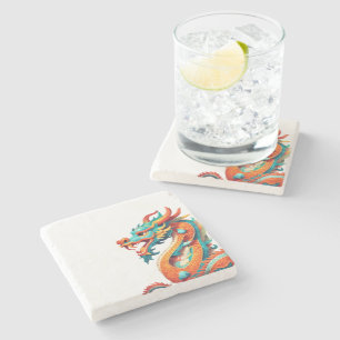 Cute Chinese New Year Dragon Zodiac Birthday MC Stone Coaster