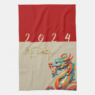 Cute Chinese New Year Dragon Zodiac KT Kitchen Towel