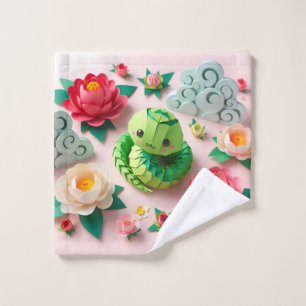 Cute Chinese New Year Snake 2025 HT1 Wash Cloth