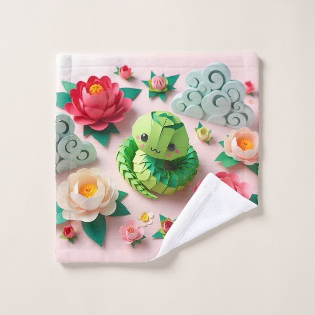 Cute Chinese New Year Snake 2025 HT1 Wash Cloth (Wash Cloth)