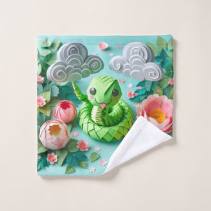 Cute Chinese New Year Snake 2025 WC2 Wash Cloth