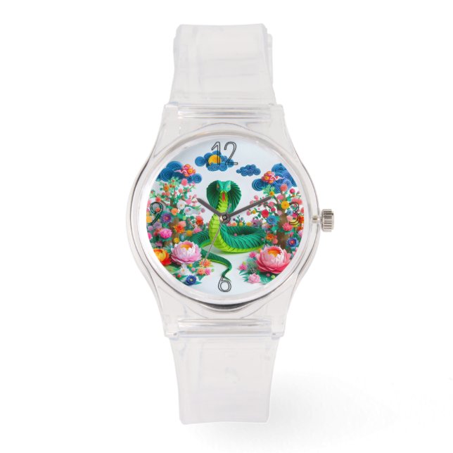 Cute Chinese New Year Snake Origami WGW4 Watch (Front)