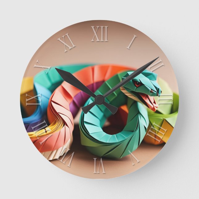 Cute Chinese New Year Snake Zodiac Birthday WC3 Round Clock (Front)
