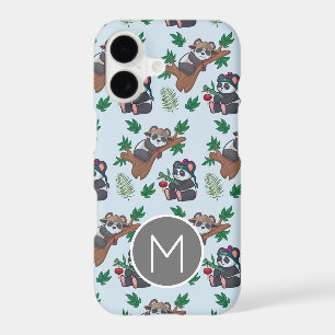Cute Chinese Pandas Pattern Monogram