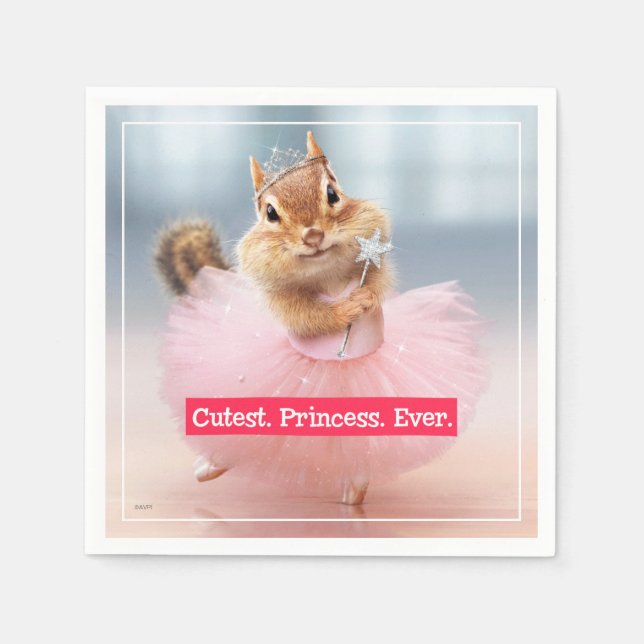 Cute Chipmunk Ballerina in tutu at Dance Studio Napkin (Front)