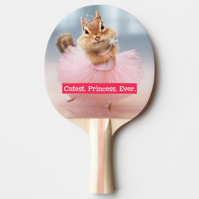 Cute Chipmunk Ballerina in tutu at Dance Studio Ping Pong Paddle (Front)