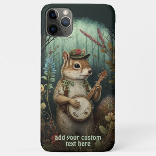 Cute Chipmunk Banjo Wildflower Cottagecore Custom iPhone 11 Pro Max Case
