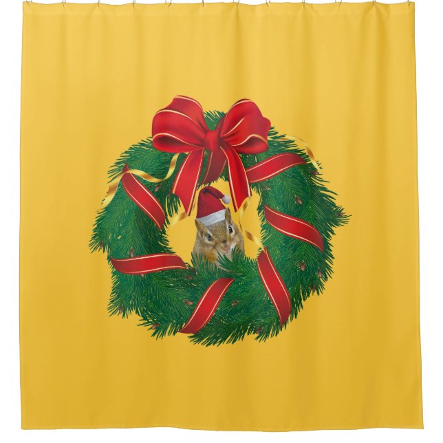 Cute Chipmunk Christmas Wreath (Front)