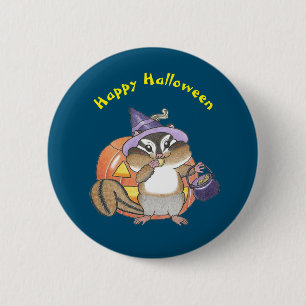 Cute Chipmunk Halloween kids Button