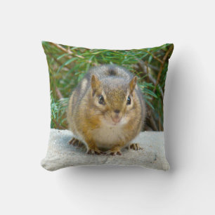 Cute Chipmunk Has His Eye On You Throw Pillow